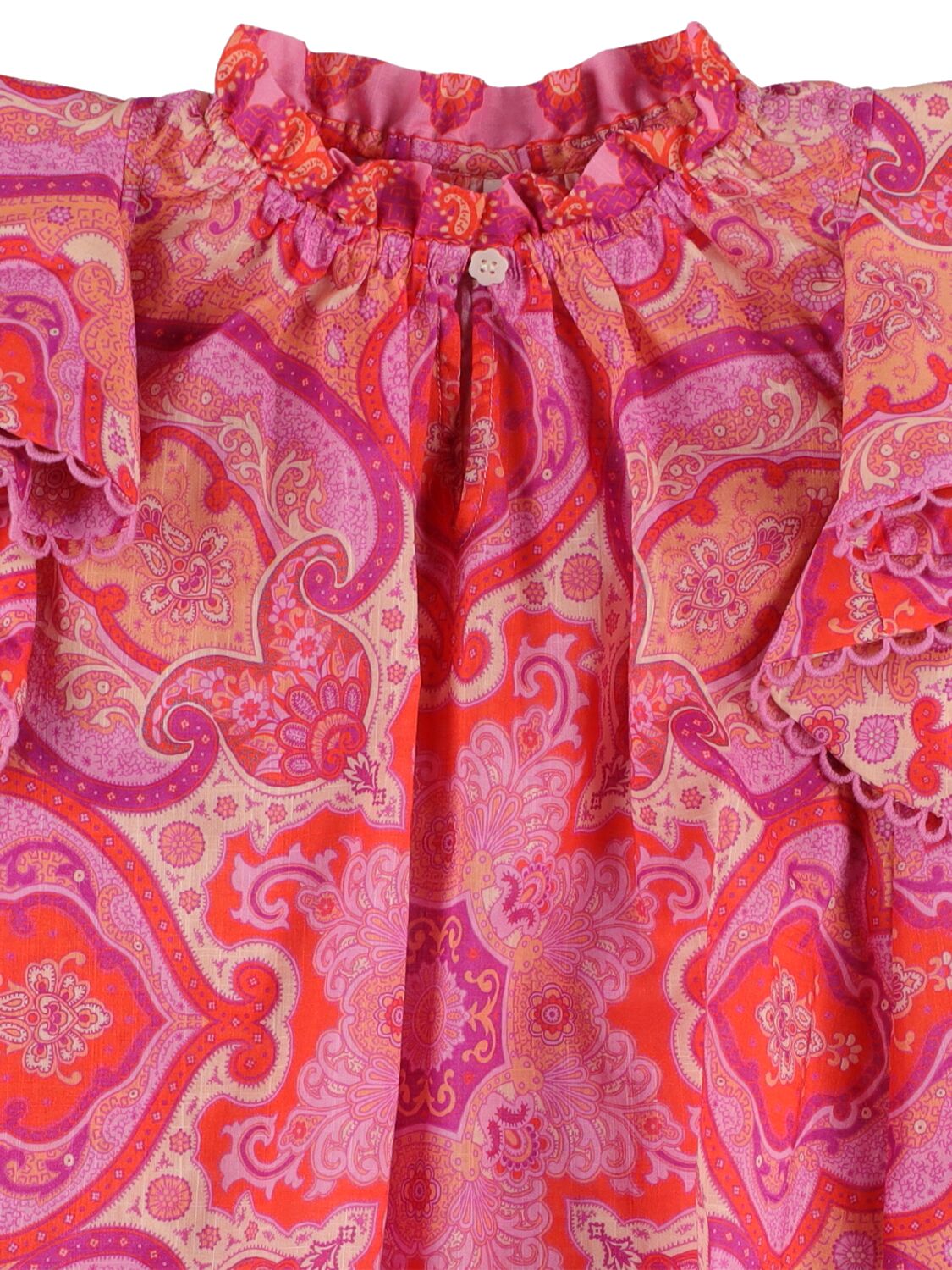 Shop Zimmermann Printed Cotton Dress In Pink,purple