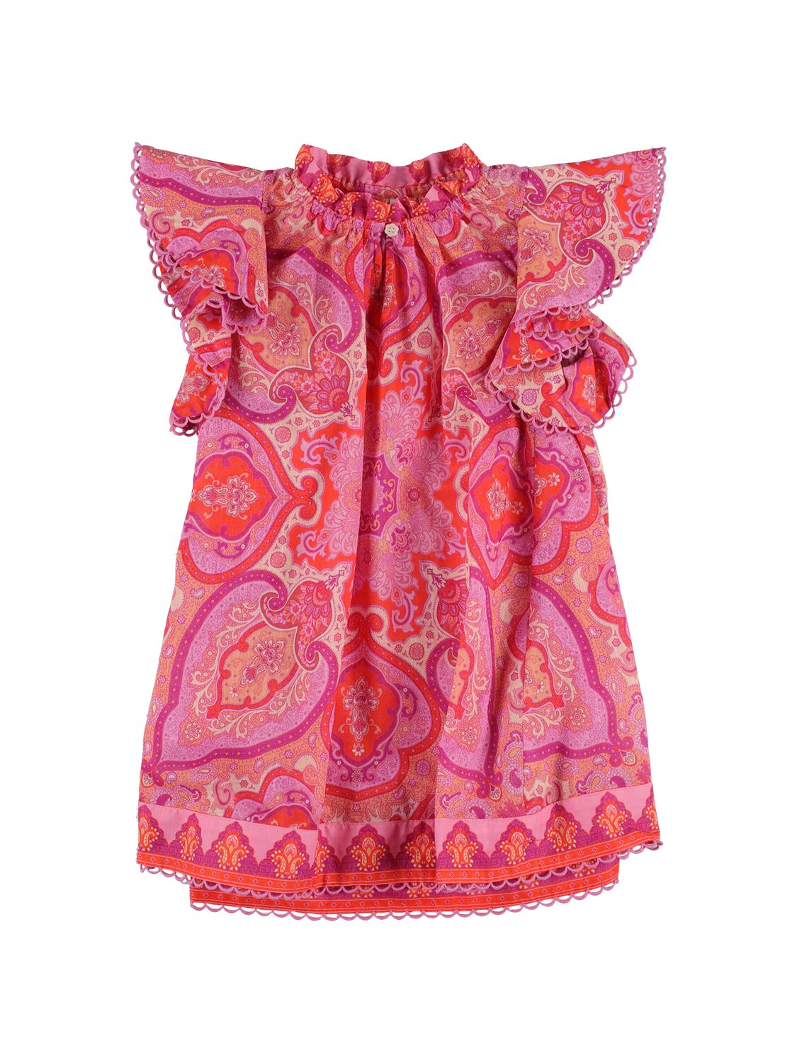 Zimmermann Kids' Printed Cotton Dress In Pink,purple