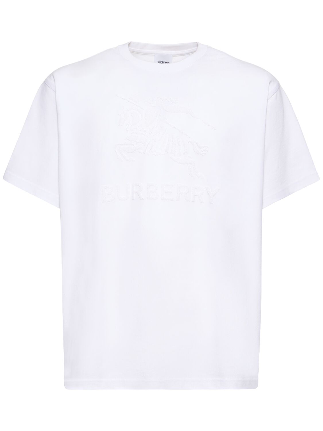 Shop Burberry Raynerton Cotton Jersey T-shirt In White