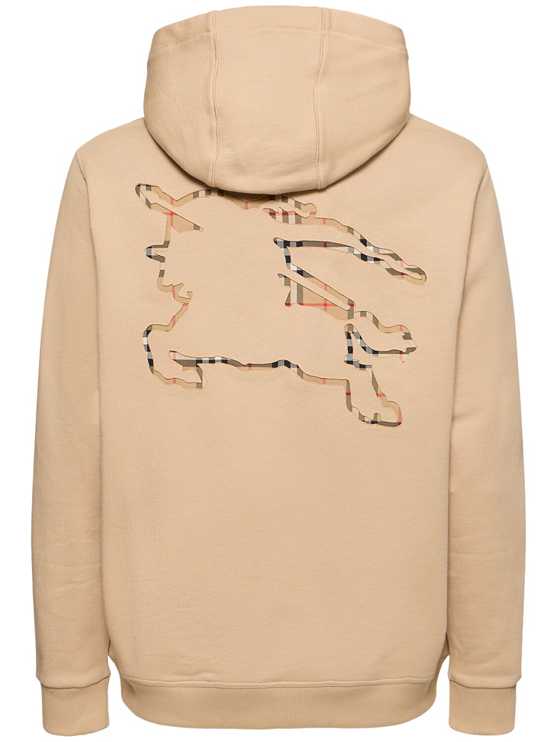 Shop Burberry Marks Printed Cotton Jersey Hoodie In Soft Fawn
