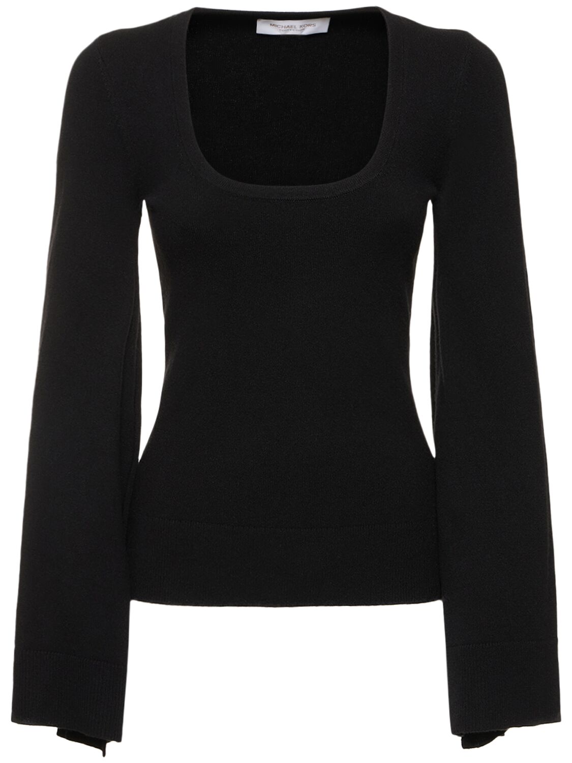 Michael Kors Knit Cashmere Blend Sweater In Black
