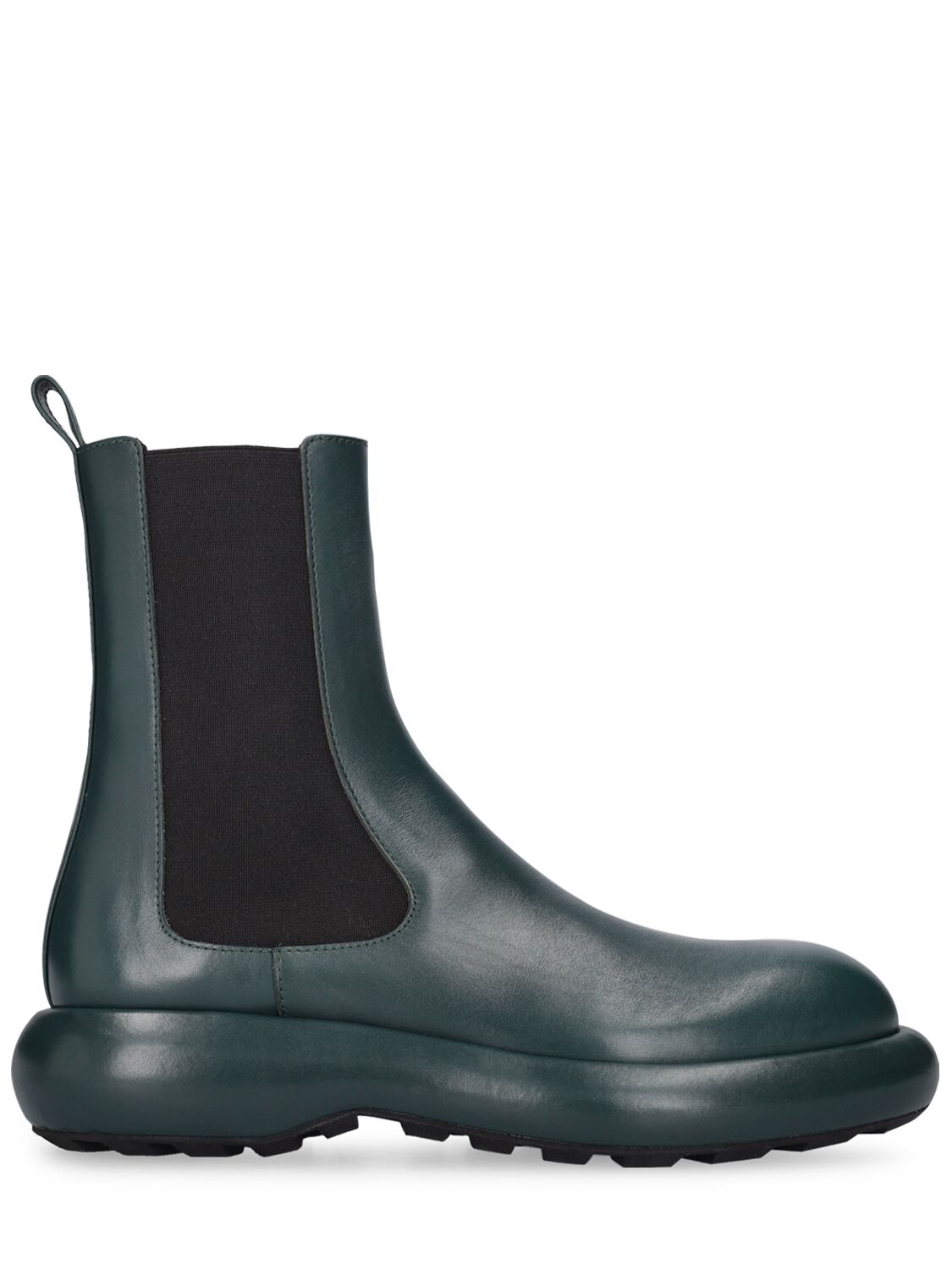 Shop Jil Sander 40mm Leather Ankle Boots In Petrol