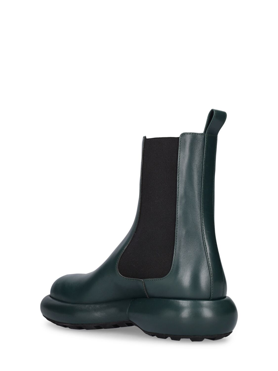 Shop Jil Sander 40mm Leather Ankle Boots In Petrol