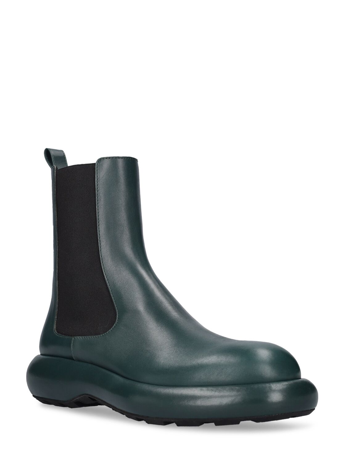 Shop Jil Sander 40mm Leather Ankle Boots In Petrol