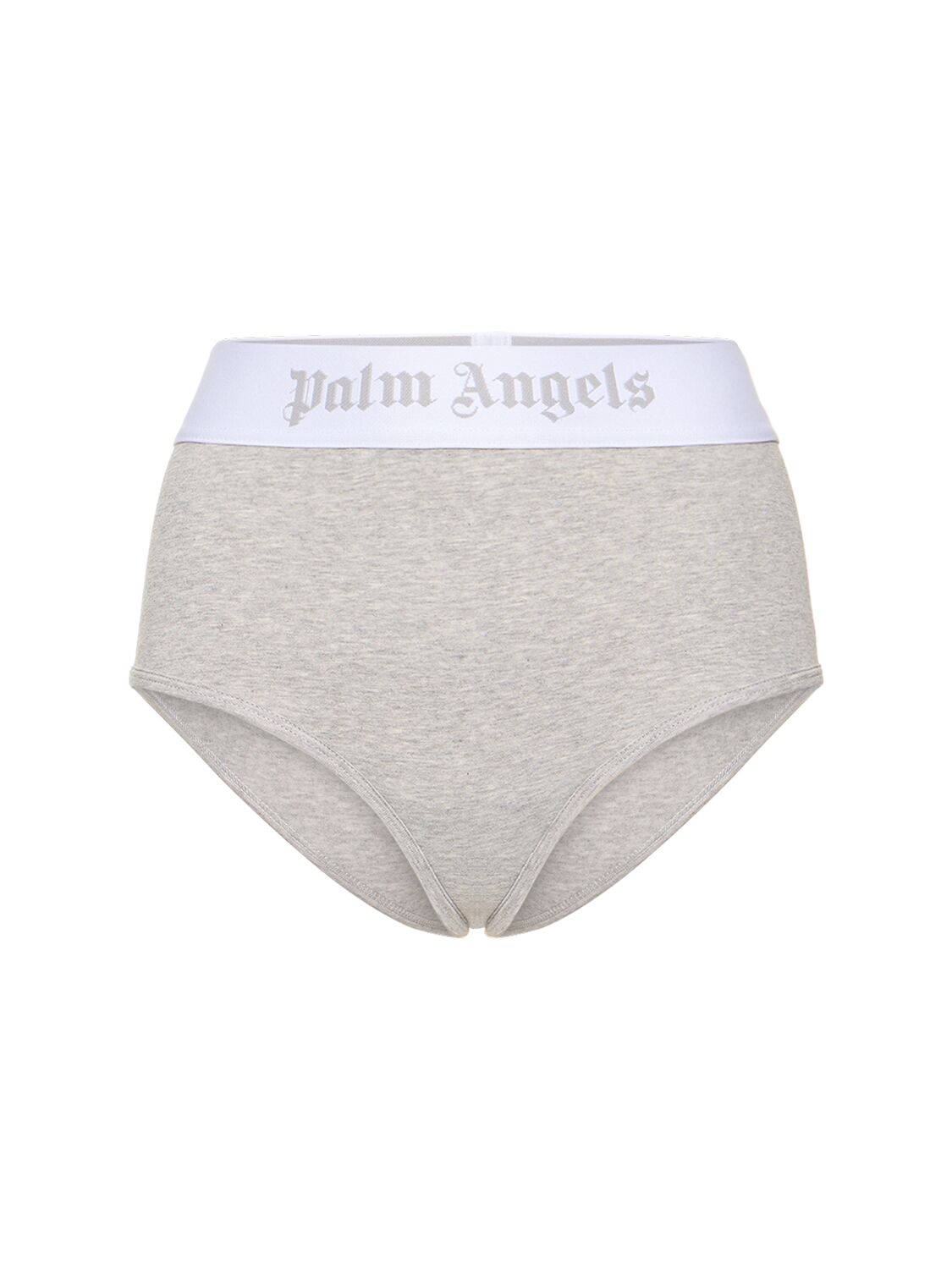 Palm Angels Classic Logo High Waist Briefs In Grey