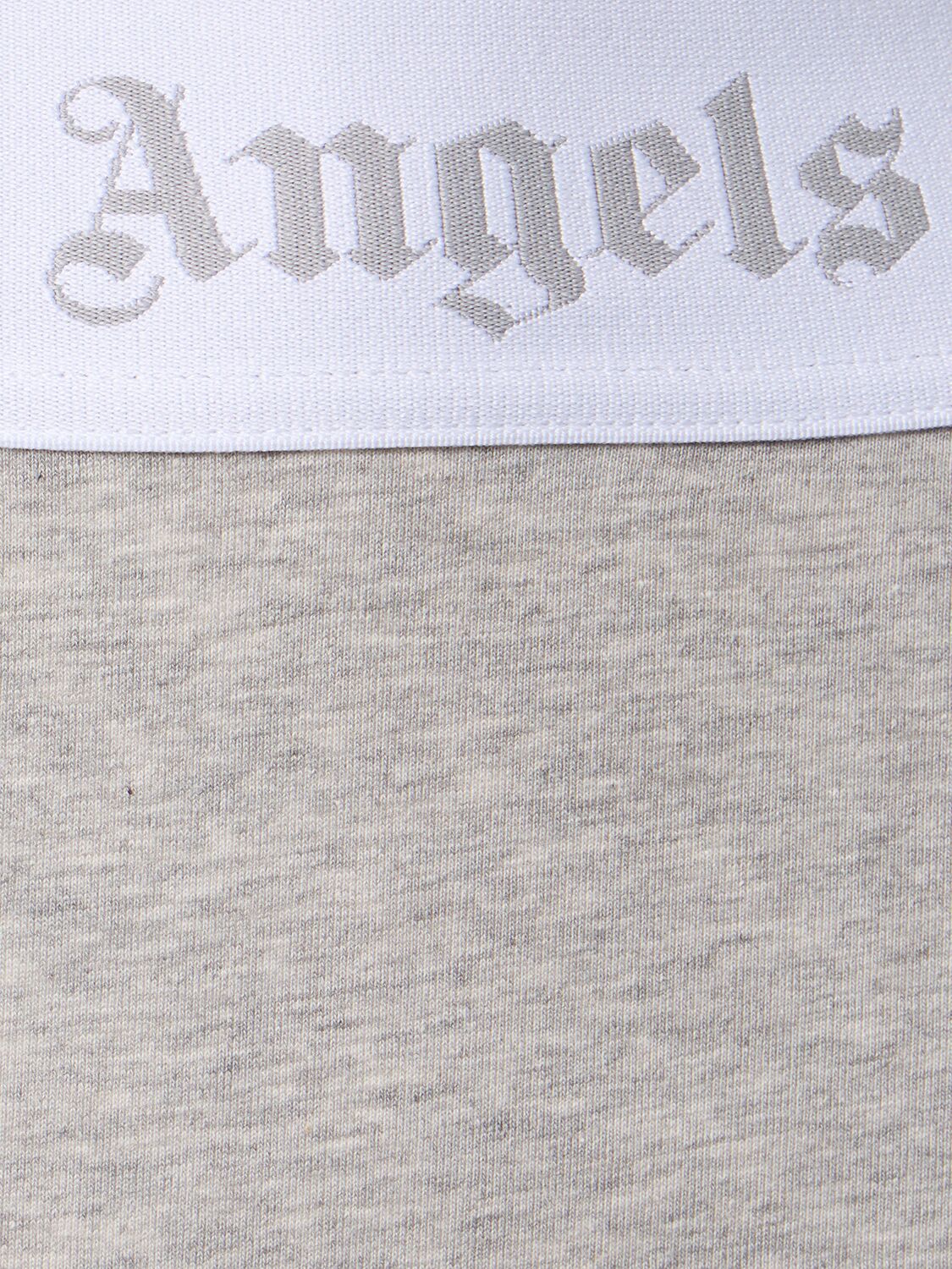 Shop Palm Angels Classic Logo High Rise Cotton Briefs In Grey