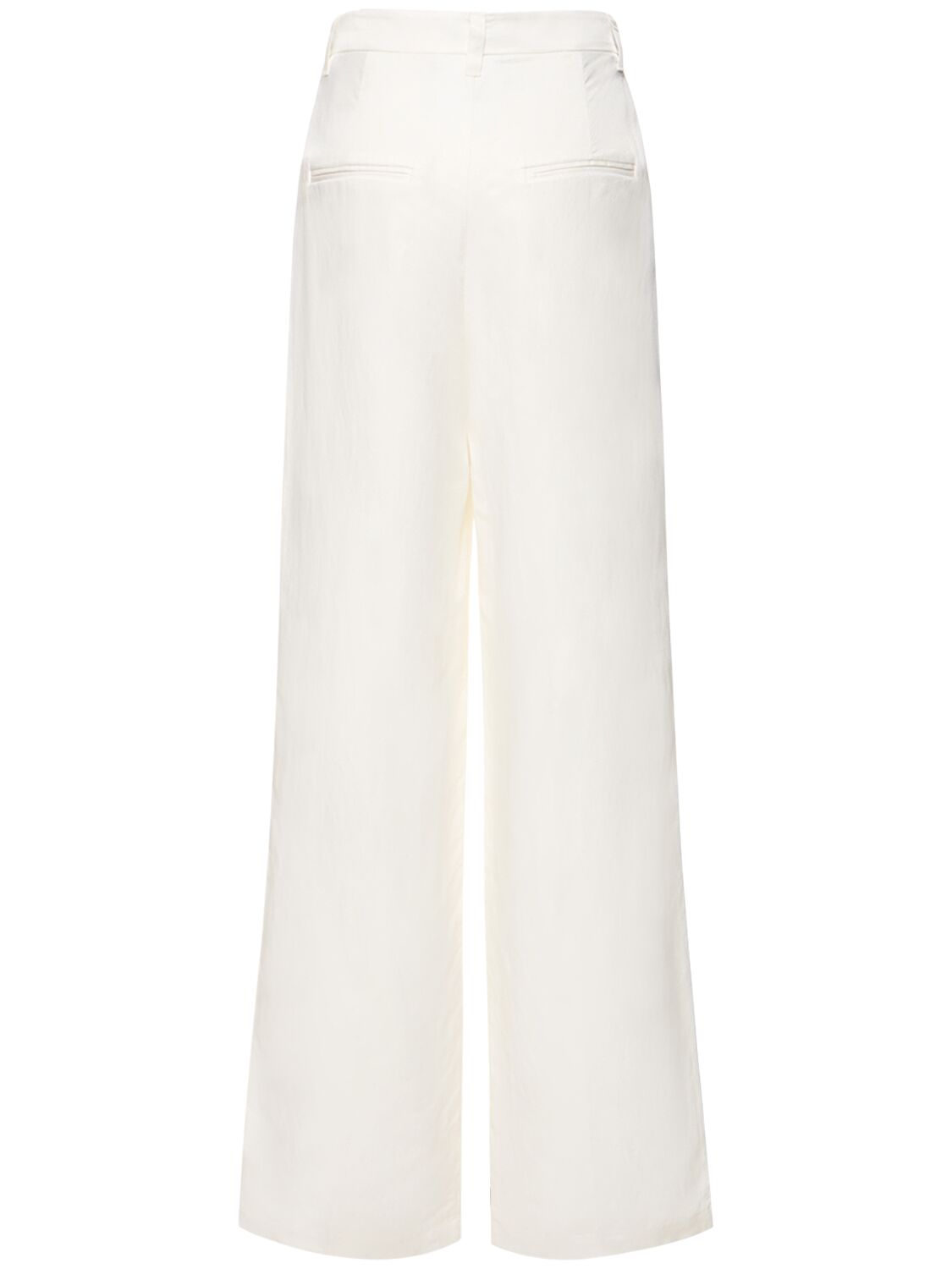 Shop Anine Bing Carrie Linen Blend Straight Pants In White