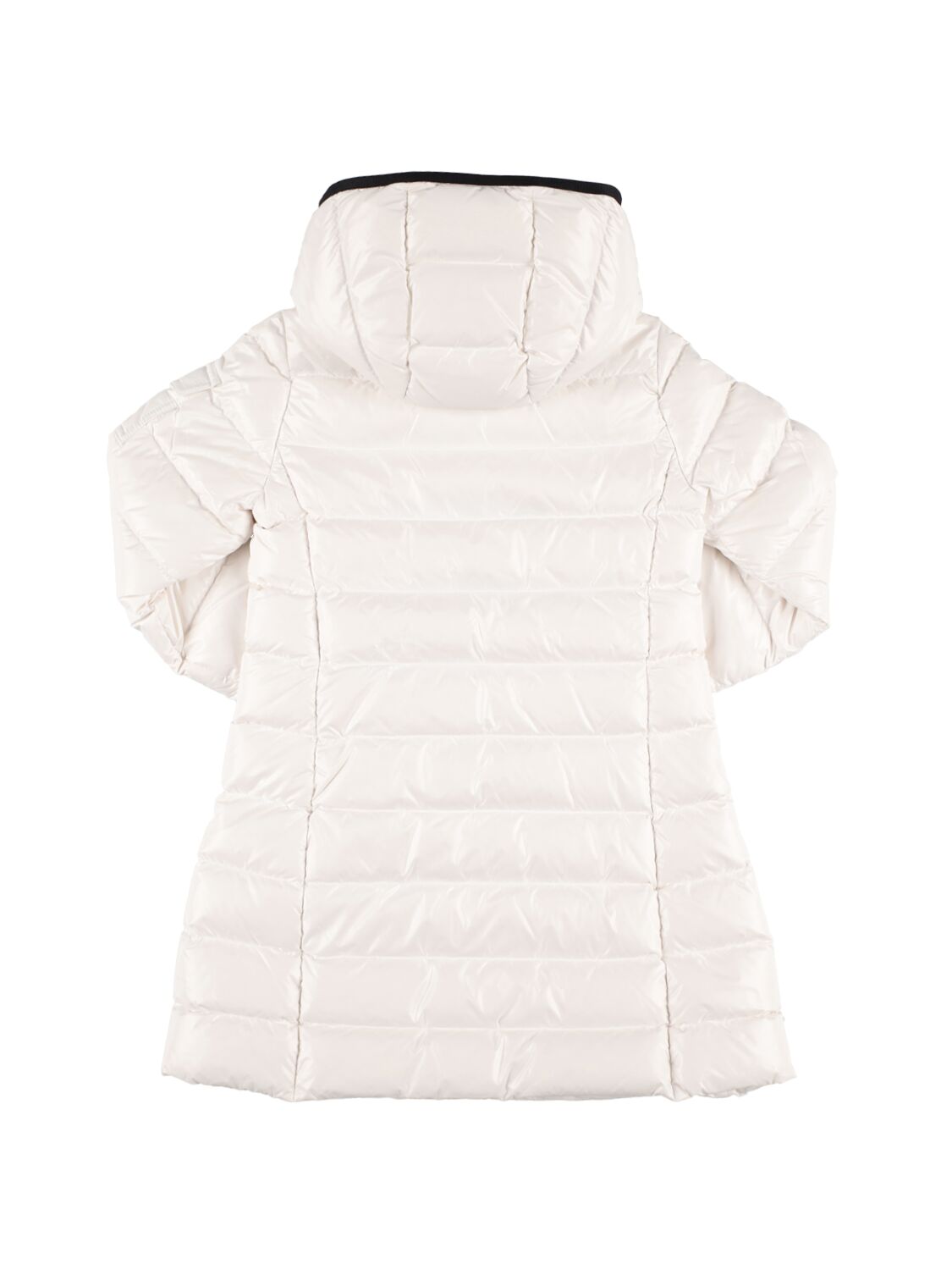 Shop Moncler Moka Long Down Coat In Off White
