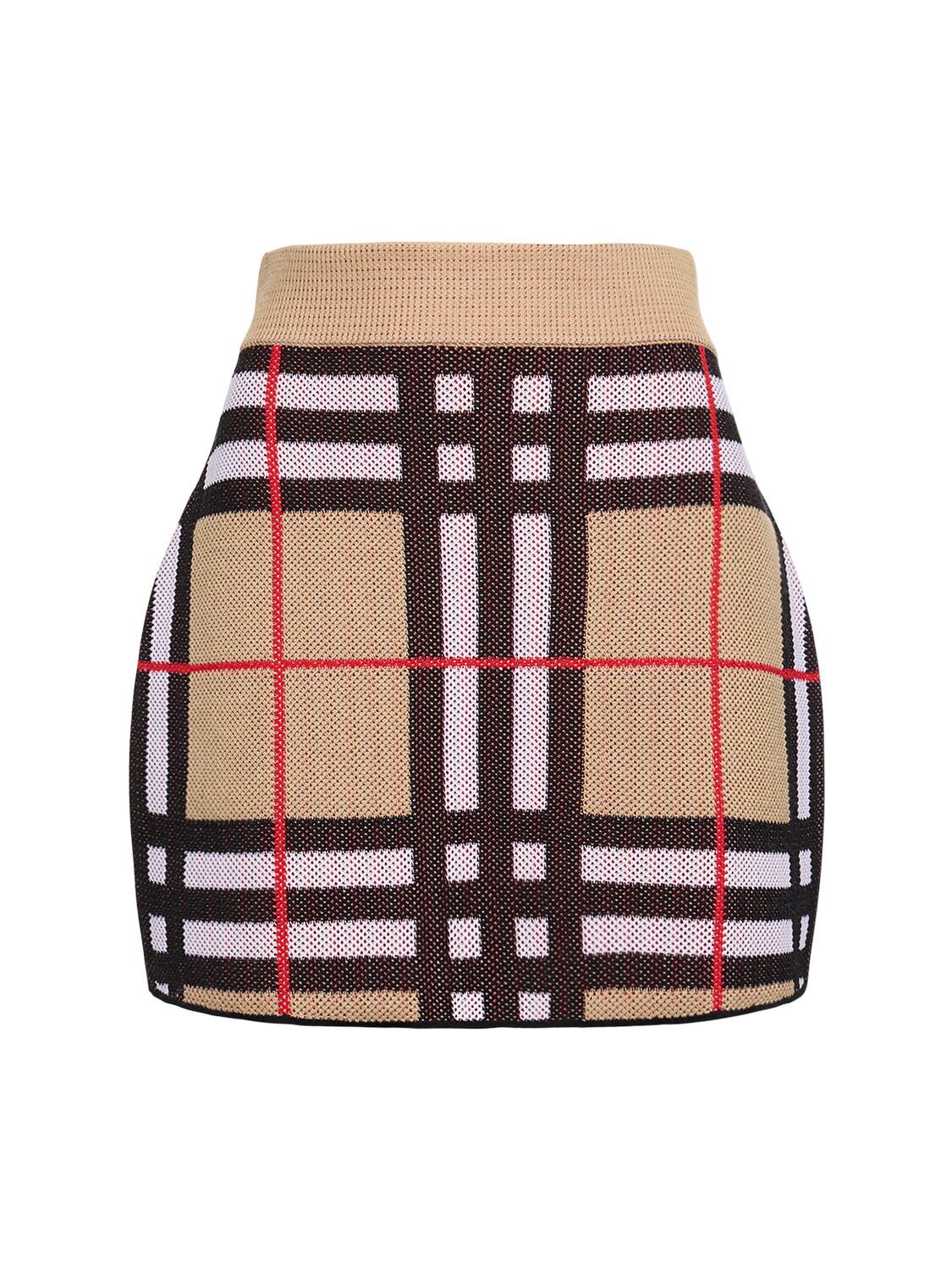 Shop Burberry Haizel Check Jacquard Mini Skirt In Archive Beige