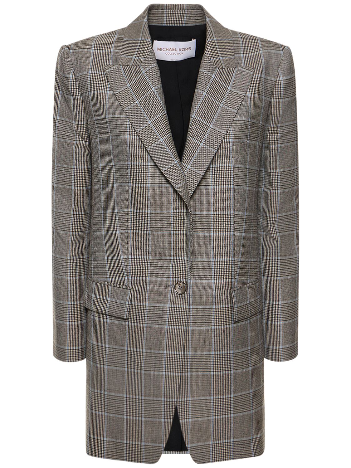 Michael Kors Darcy Tailored Wool Crepe Blazer In Grey