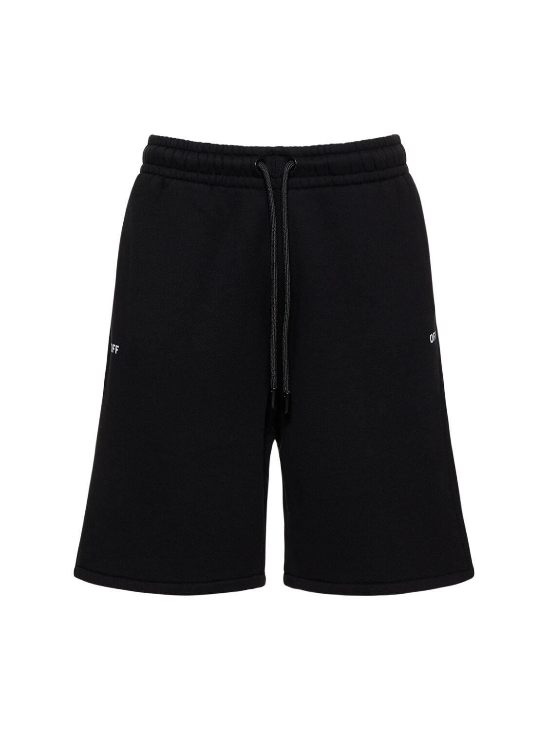 Shop Off-white Off Stamp Skate Cotton Sweat Shorts In Black