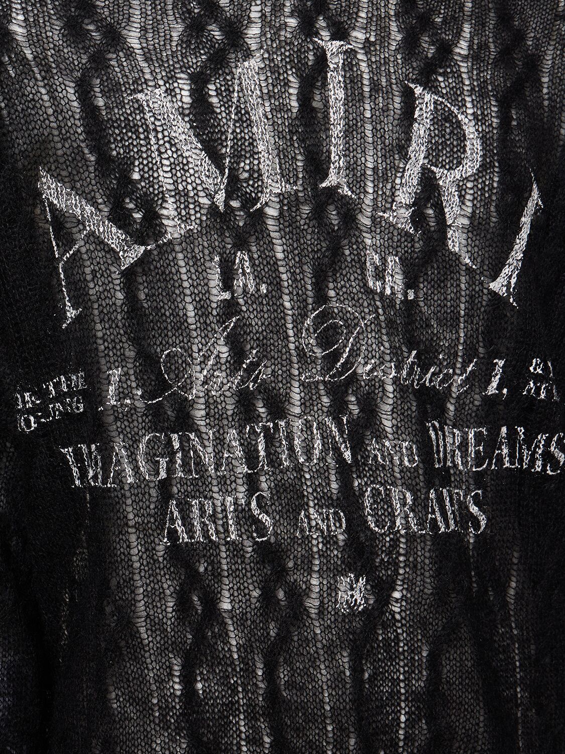 Shop Amiri Arts District Wool Blend Crew Sweater In Black