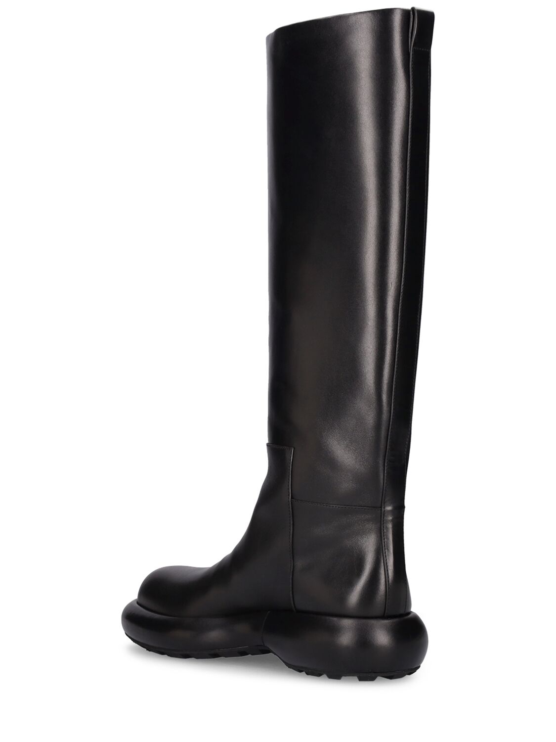 Shop Jil Sander 25mm Leather Tall Boots In Black