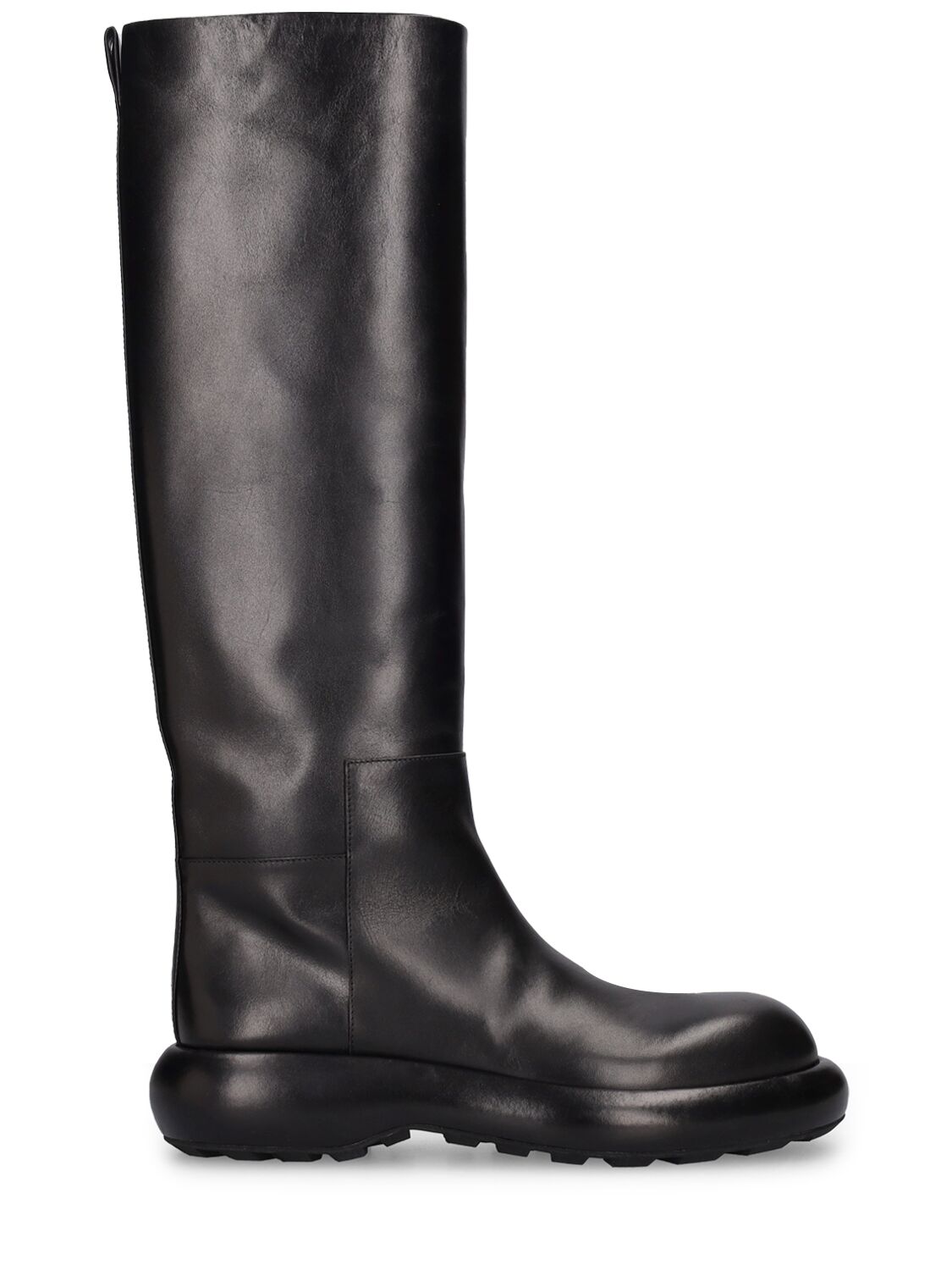 Jil Sander 25mm Leather Tall Boots In Black