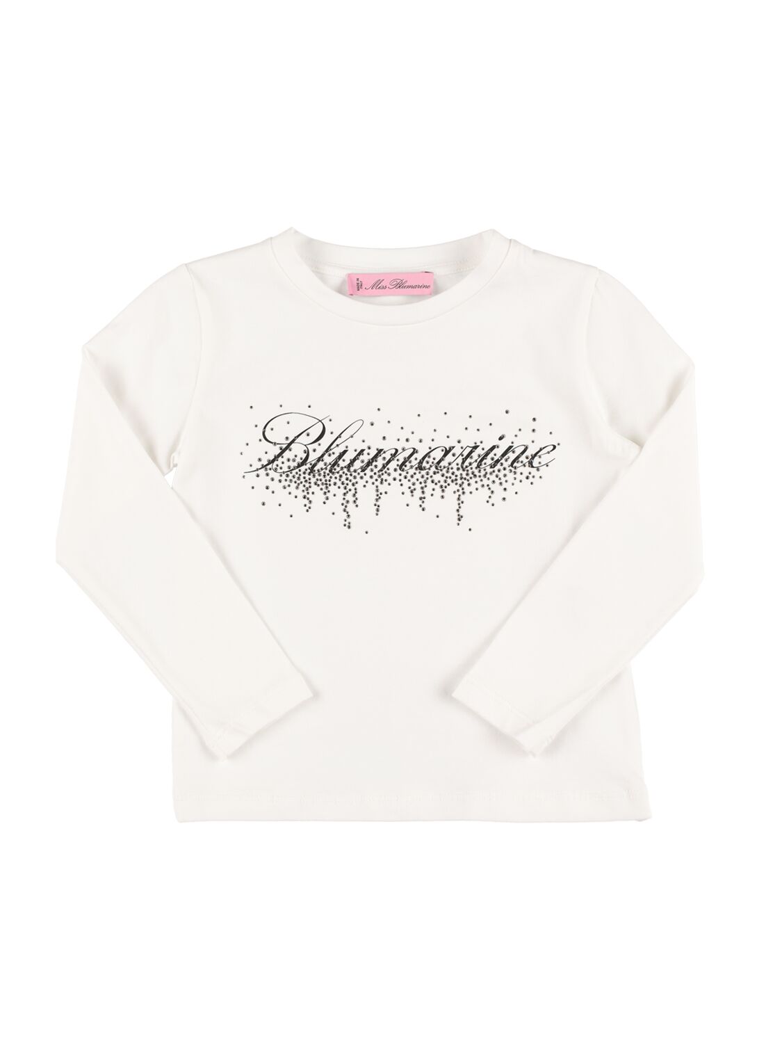Miss Blumarine Kids' Logo Printed Cotton Jersey T-shirt In White
