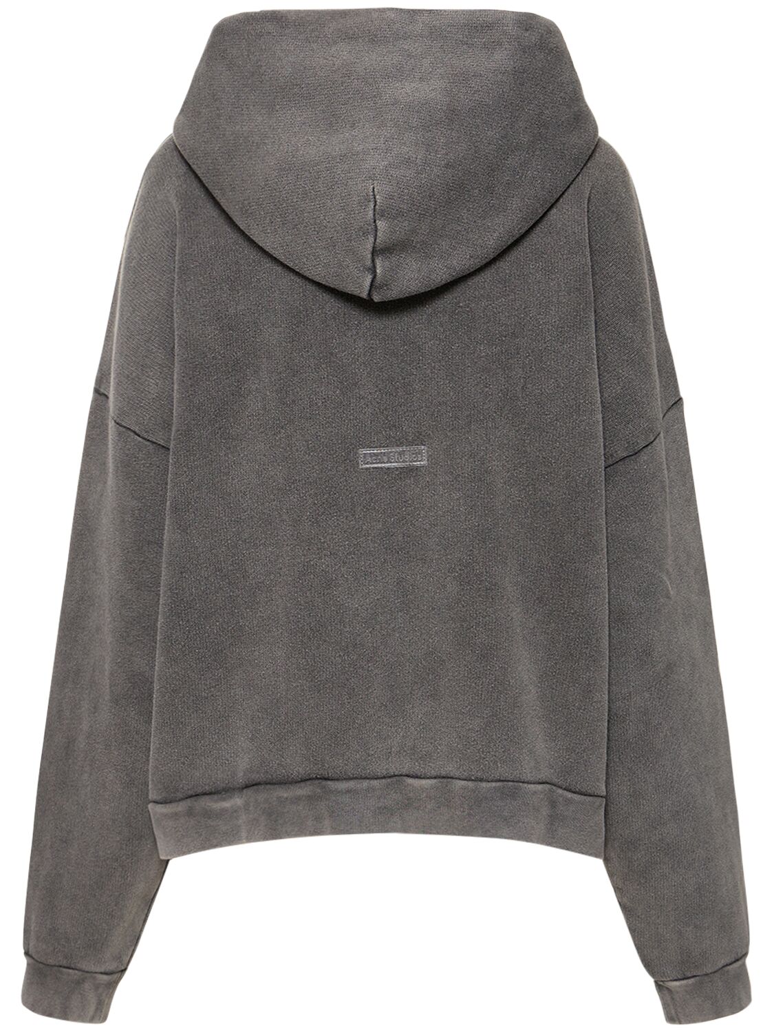 Shop Acne Studios Garment Dyed Cotton Hoodie In Washed Black