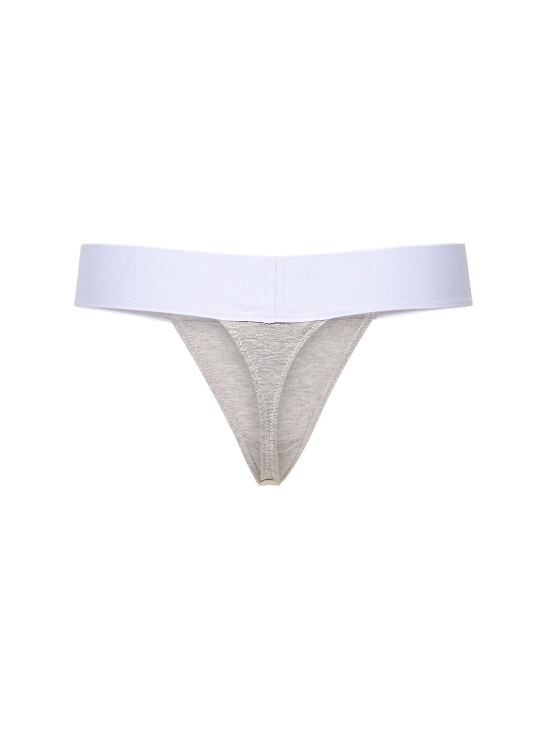 Shop Palm Angels Classic Logo Cotton Thong In Grey