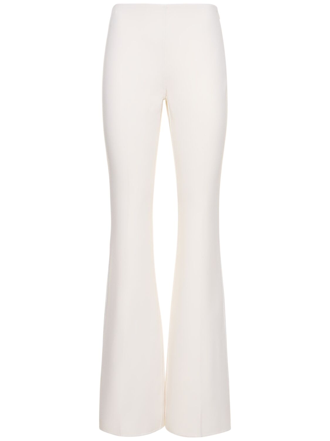 Image of Stretch Wool Crepe Flared Pants