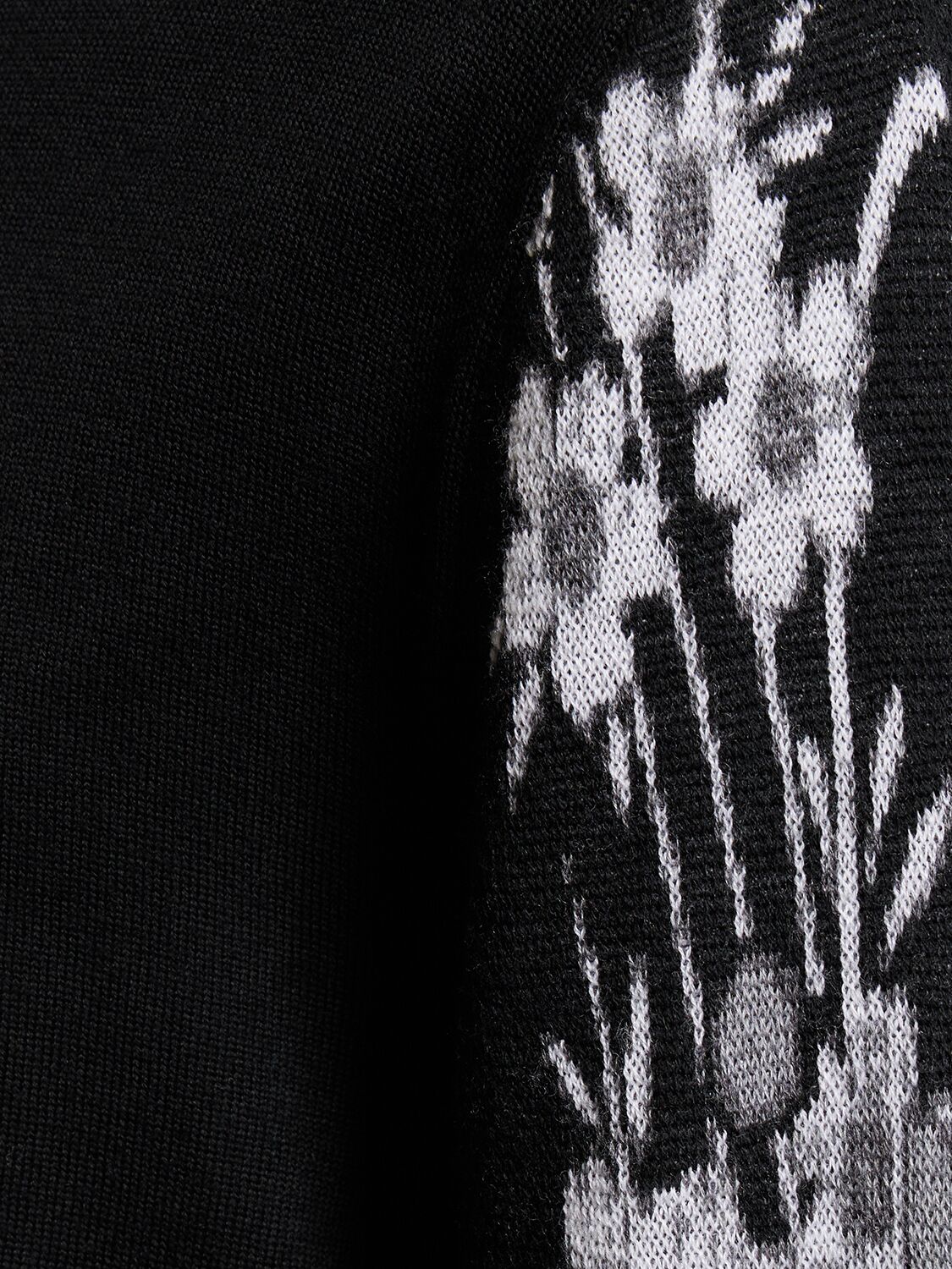 Shop Amiri Printed Wool Crew Sweater In Black