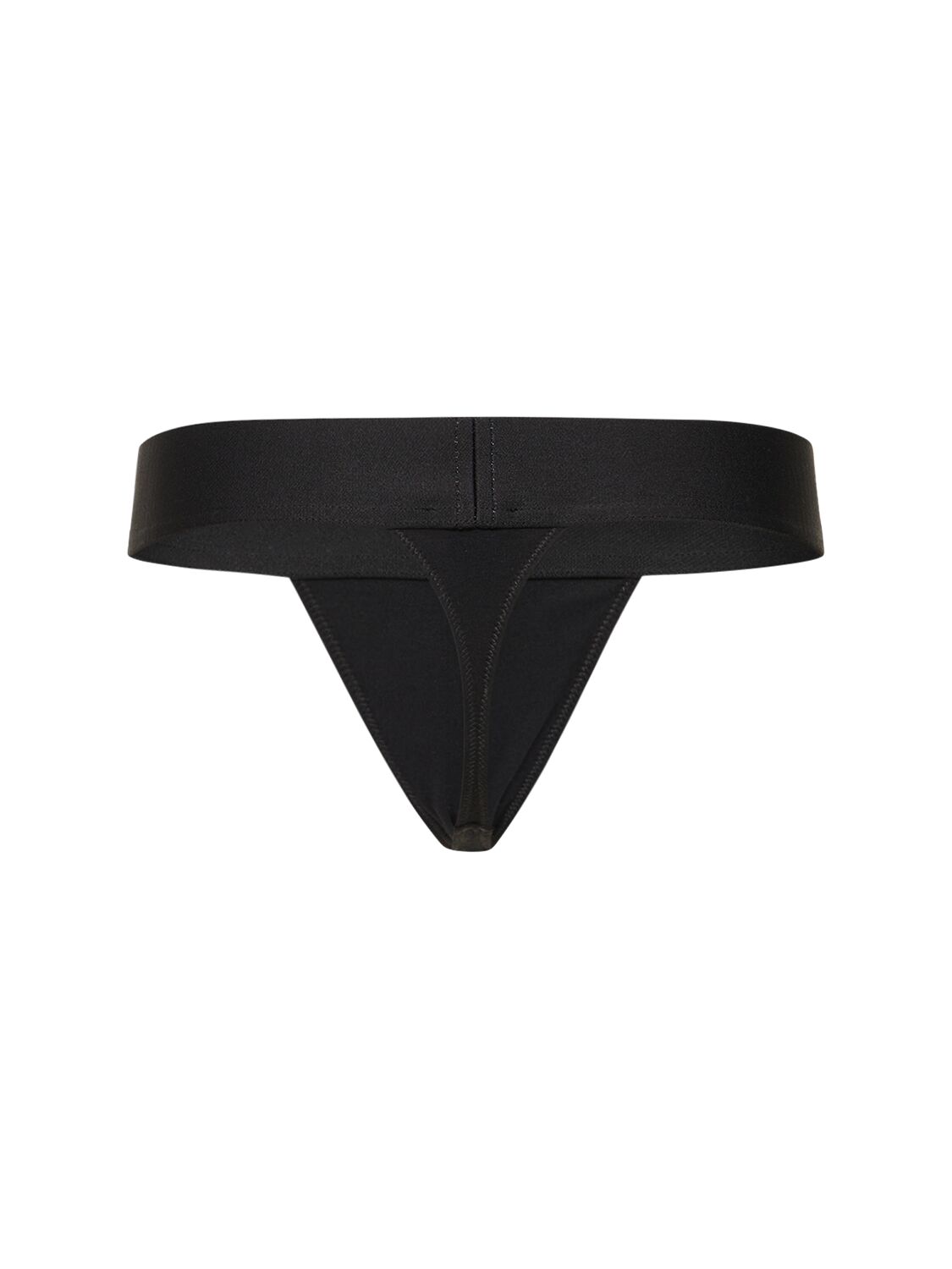 Shop Palm Angels Classic Logo Cotton Thong In Black
