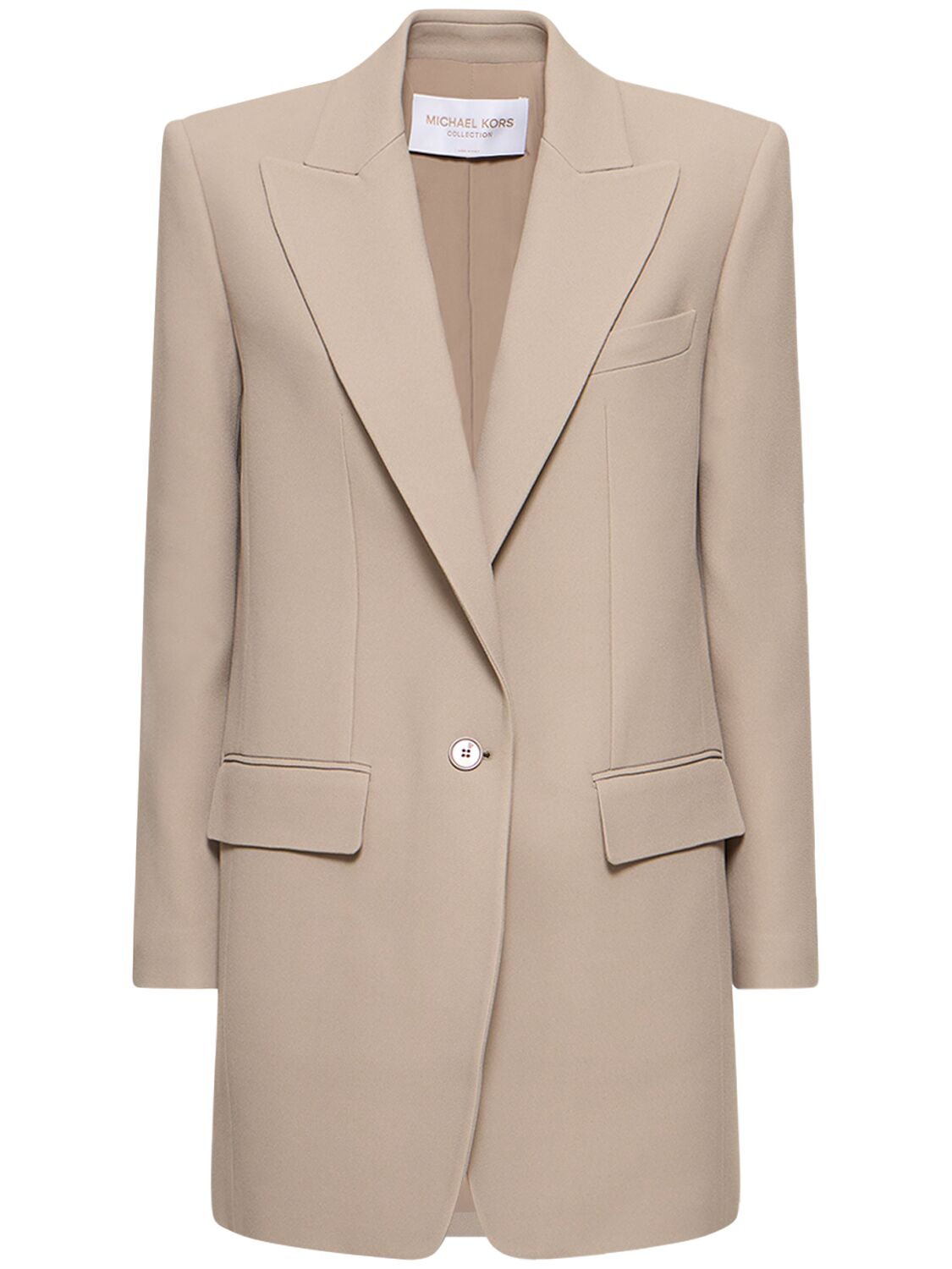 Michael Kors Darcy Crepe Blazer In Taupe