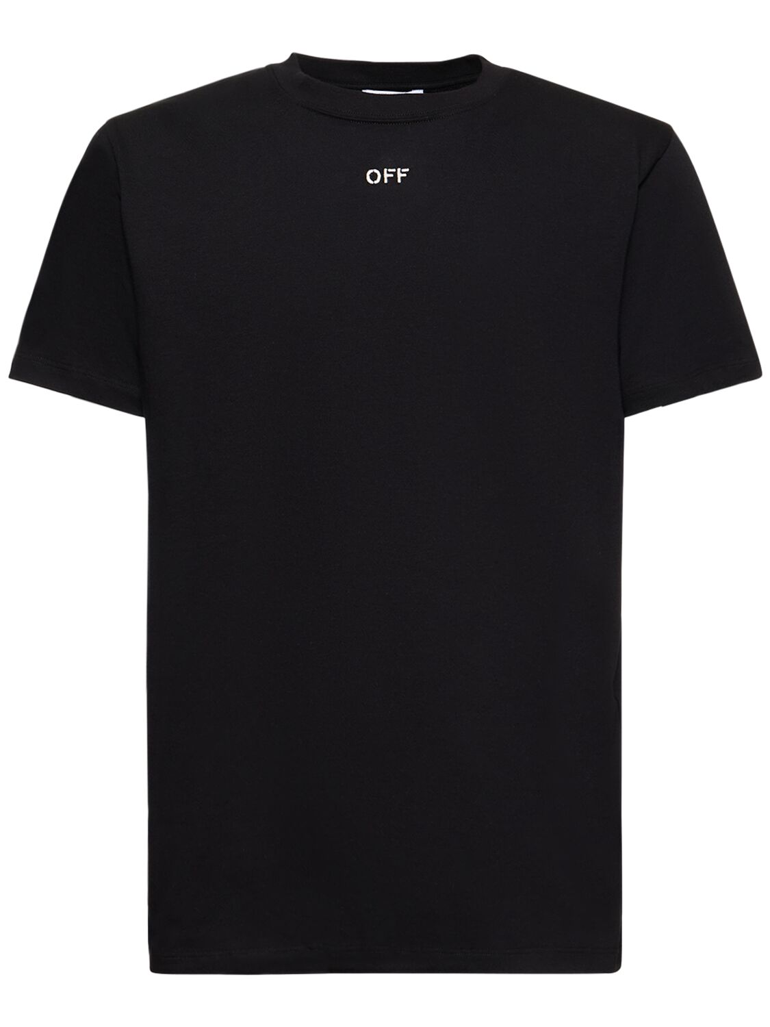 Off-white Off Stitch Slim Cotton T-shirt In Black