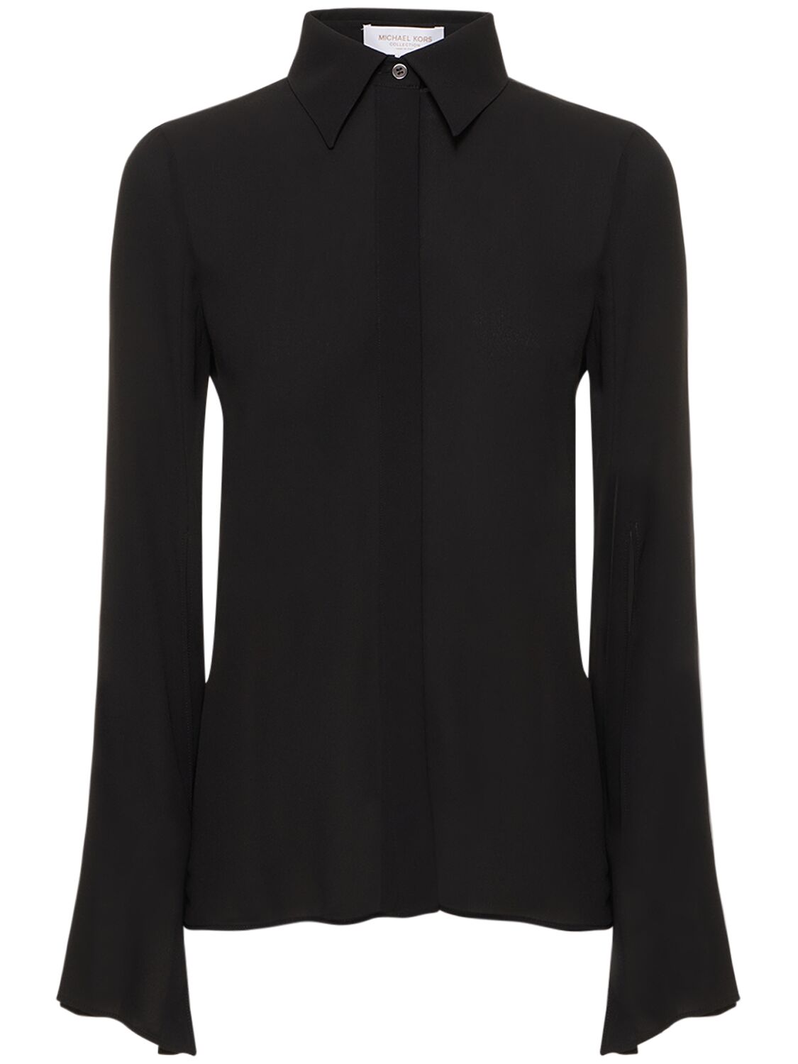 Shop Michael Kors Silk Georgette Shirt In Black