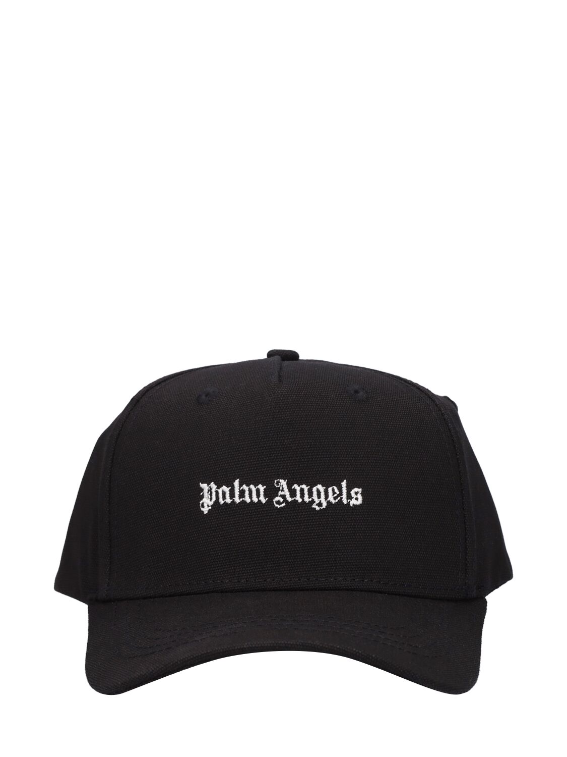 Shop Palm Angels Classic Logo Cotton Baseball Cap In Black