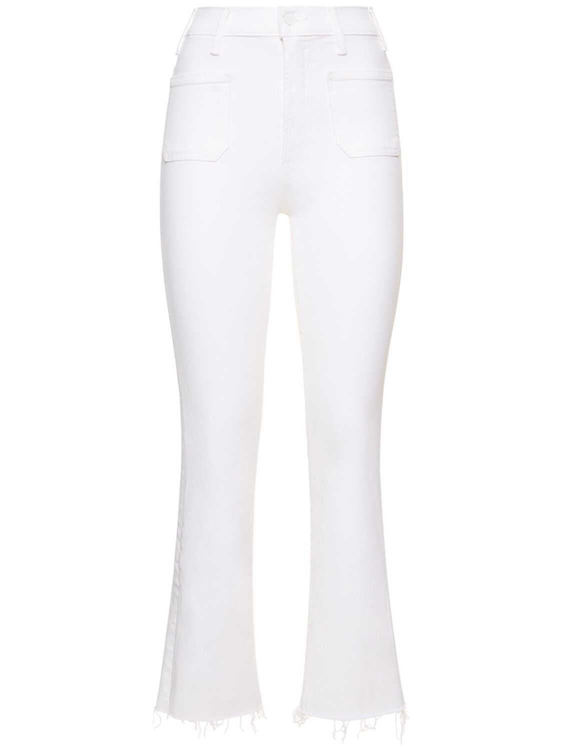 Mother The Hustler Patch Pocket Ankle Jeans In White