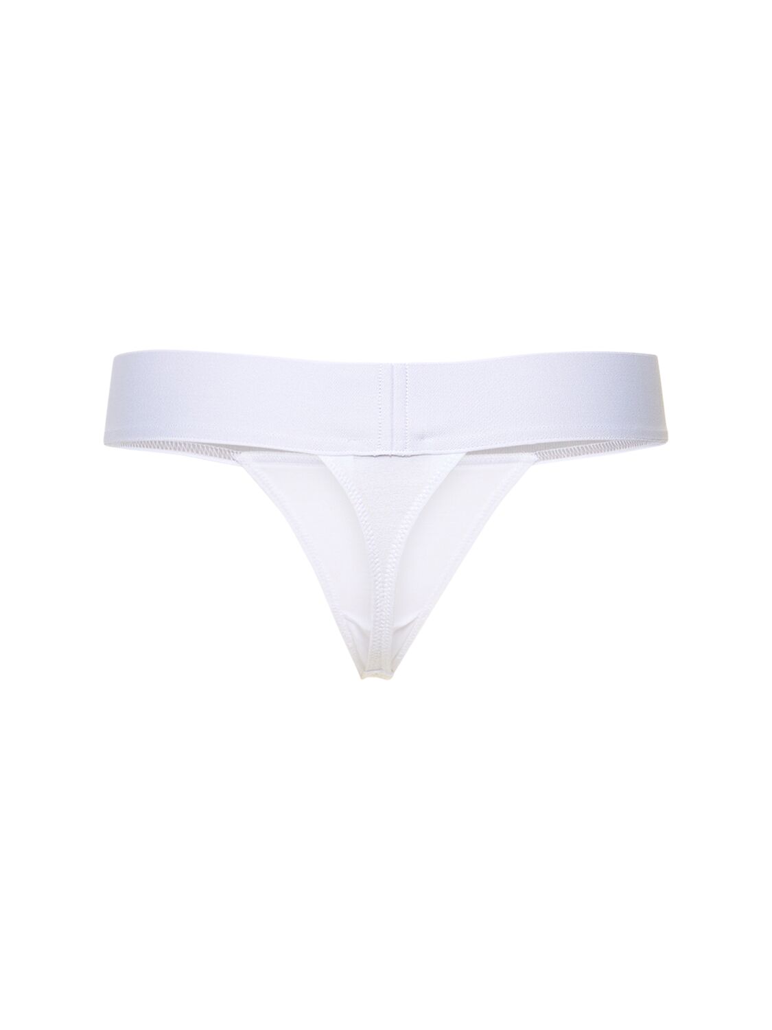Shop Palm Angels Classic Logo Cotton Thong In White