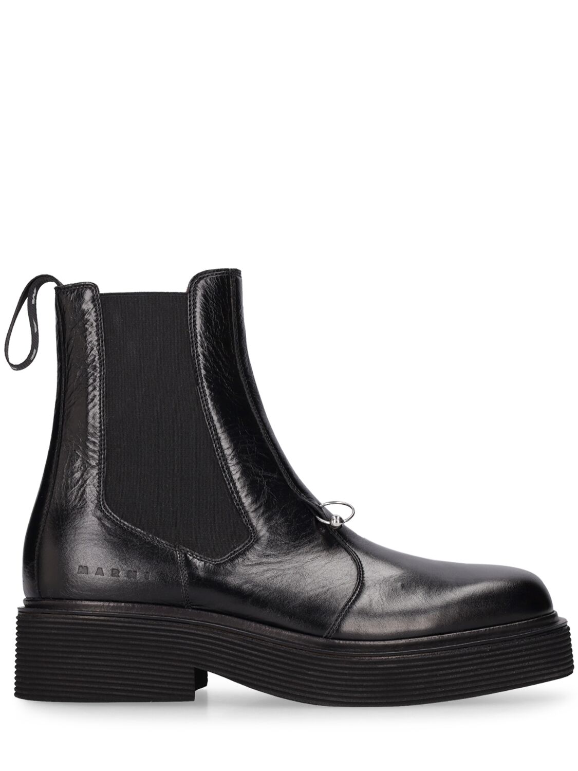 MARNI NEW FOREST SHINY LEATHER CHELSEA BOOTS
