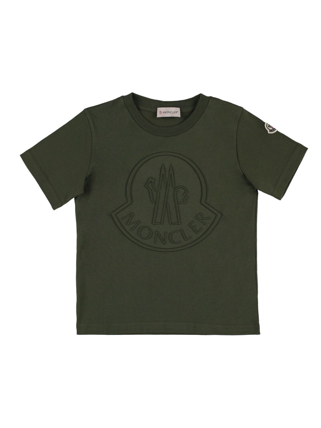 Moncler Kids' Cotton Jersey T-shirt In Dark Green
