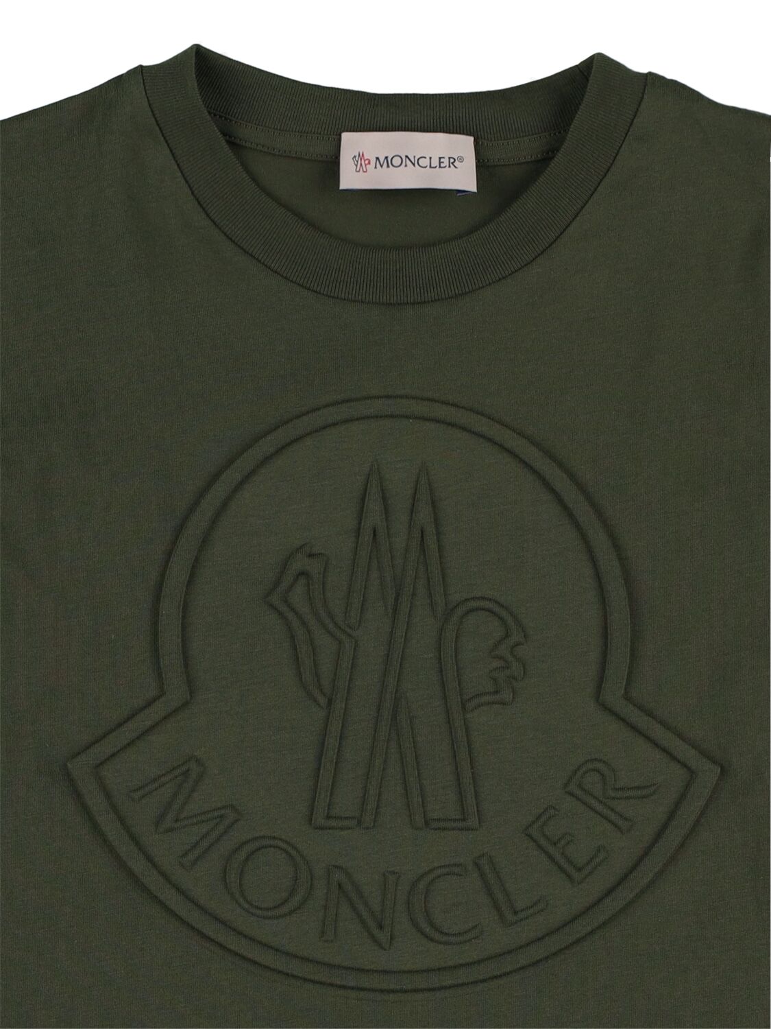 Shop Moncler Cotton Jersey T-shirt In Dark Green