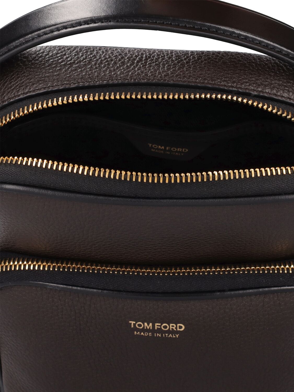 Shop Tom Ford Zipped Crossbody Bag In Choccolat,black