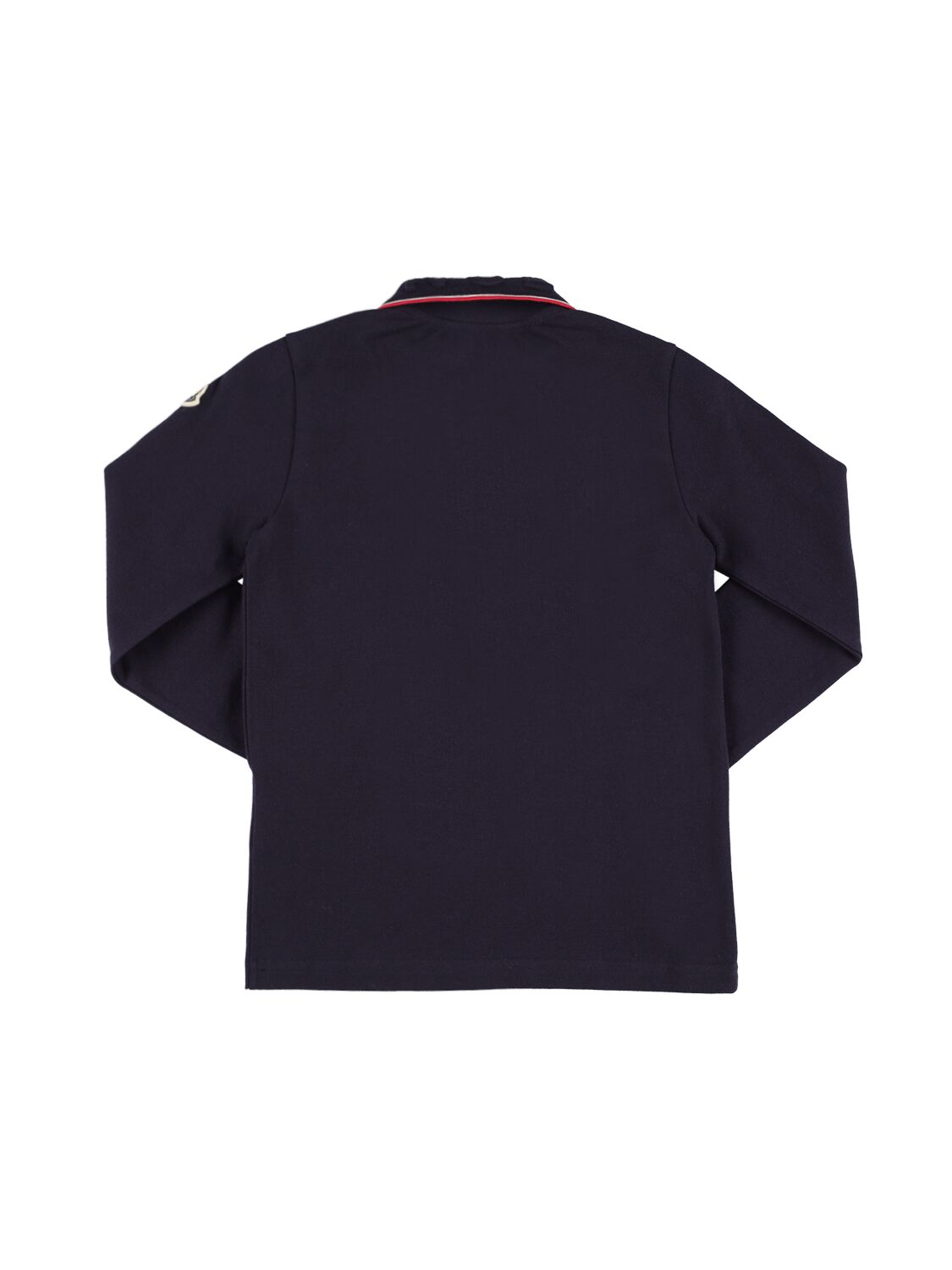 Shop Moncler Cotton Piquet Polo Shirt In Navy