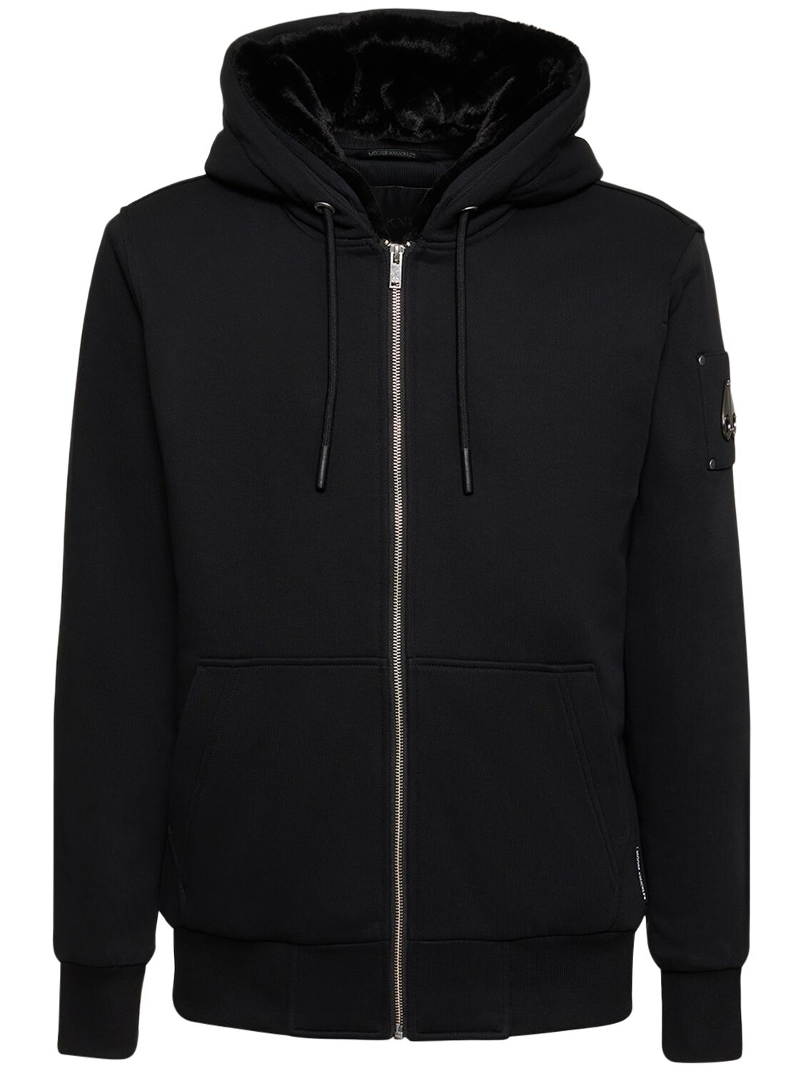 Shop Moose Knuckles Bunny Hooded Zip-up Sweatshirt In Black