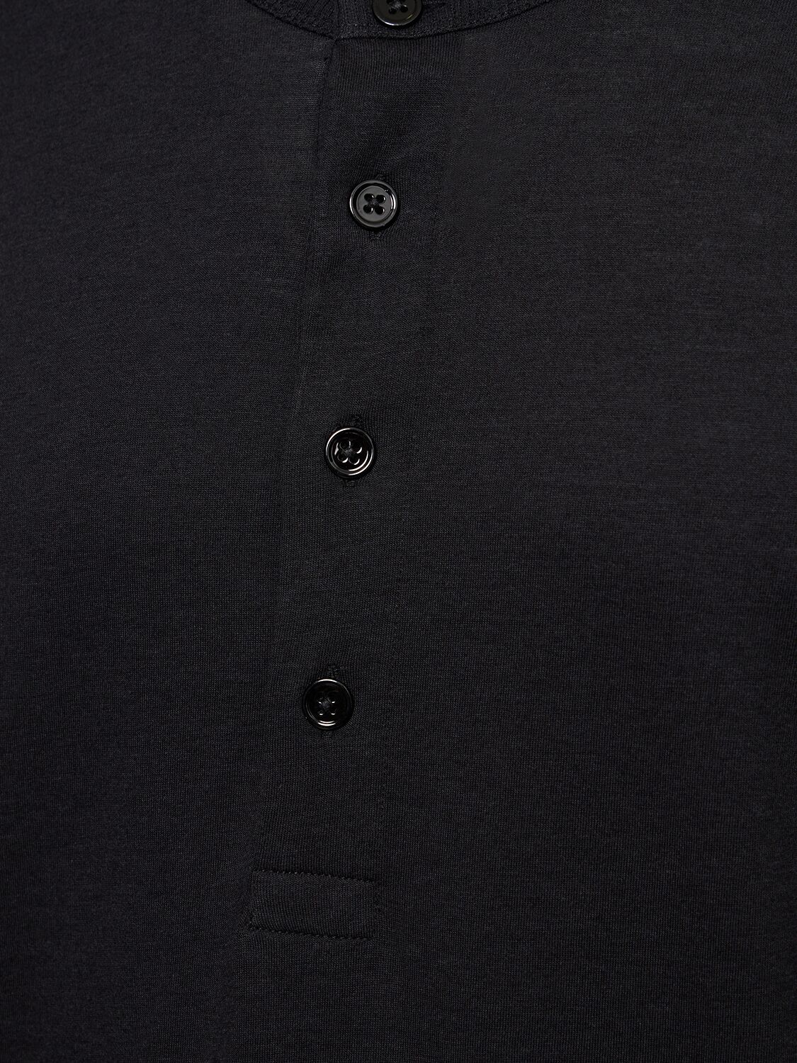 Tom Ford Short-button Fastening T-shirt In Black