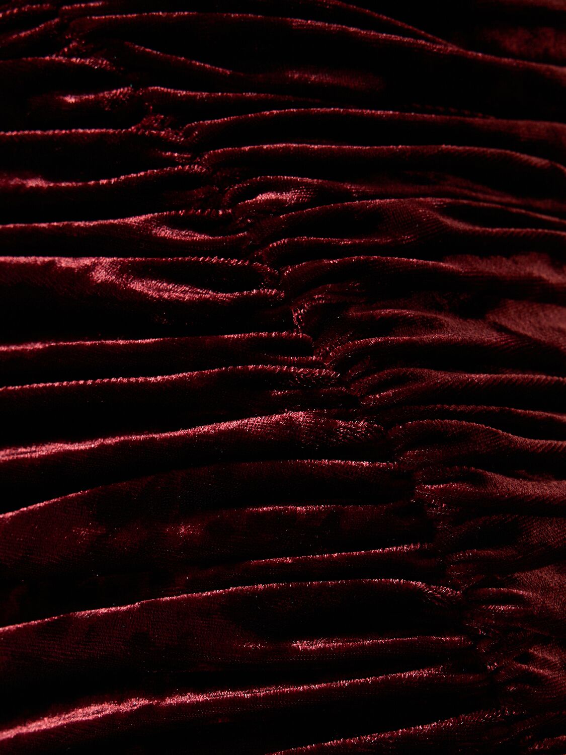 Shop Alexandre Vauthier Strapless Crushed Velvet Midi Dress In Dark Red