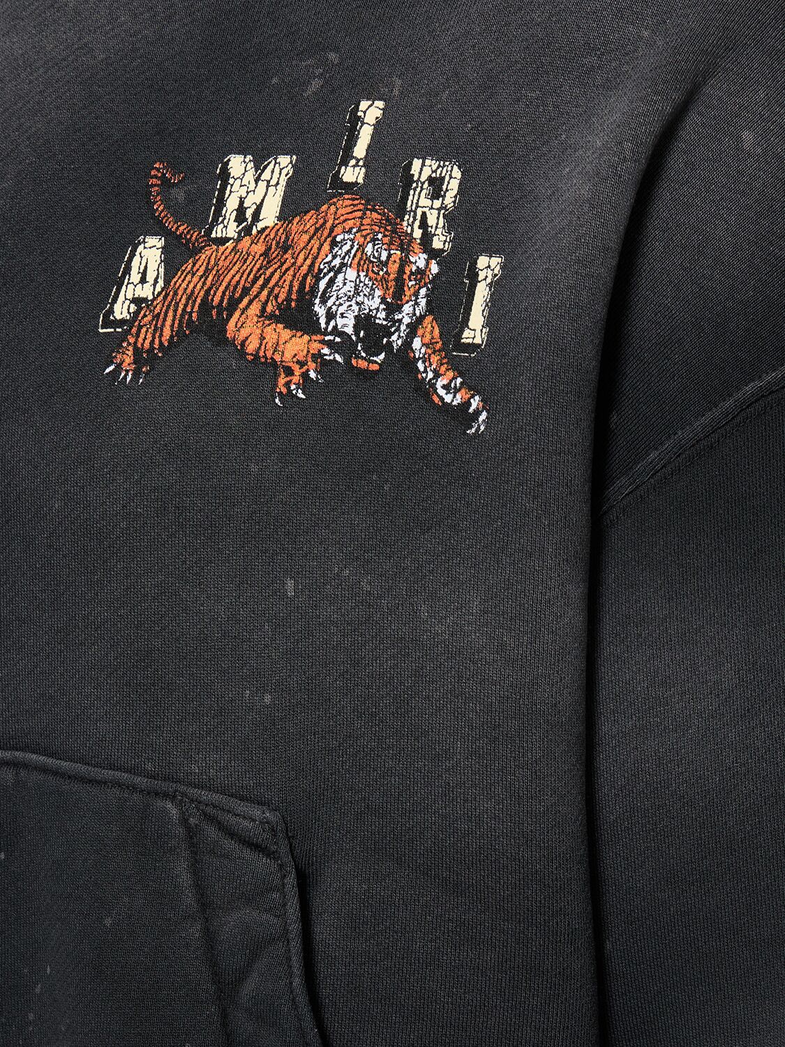 Shop Amiri Vintage Tiger Varsity Hoodie In Black