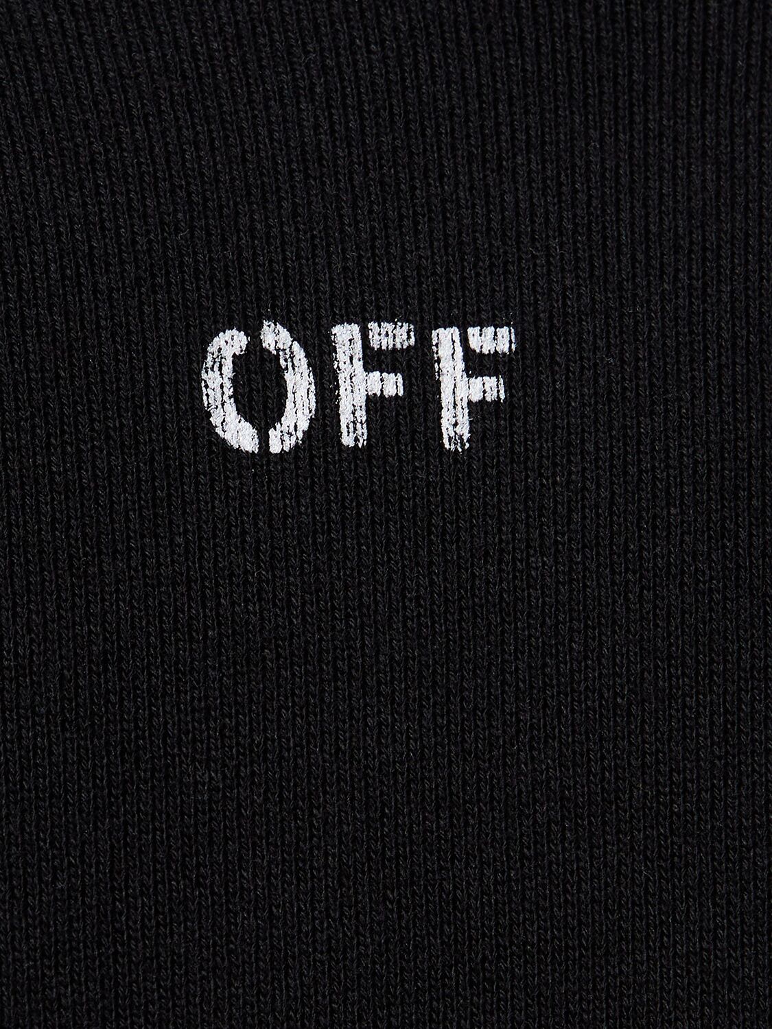 Shop Off-white Off Stamp Skate Cotton Hoodie In Black