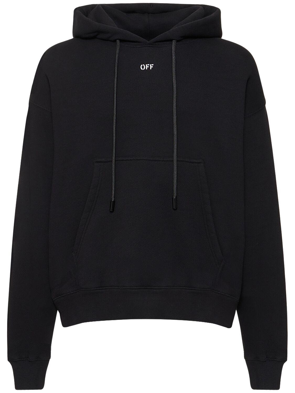Off-white Off Stamp Skate Cotton Hoodie In Black