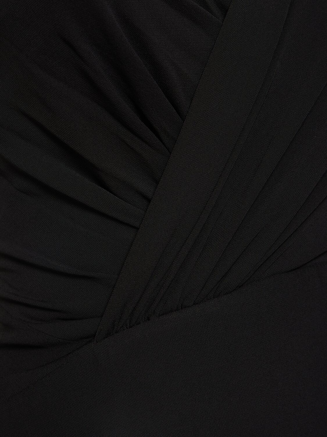 Shop Alexandre Vauthier One Shoulder Viscose Jersey Midi Dress In Black