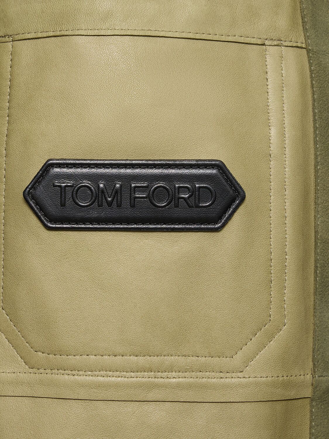 Shop Tom Ford Lightweight Suede Outershirt In Sage