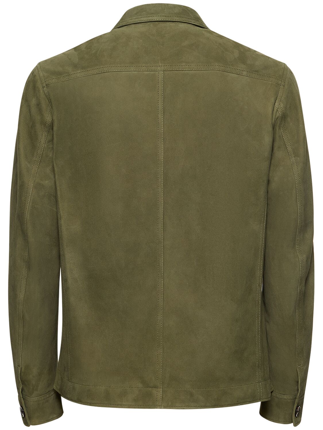 Shop Tom Ford Lightweight Suede Outershirt In Sage