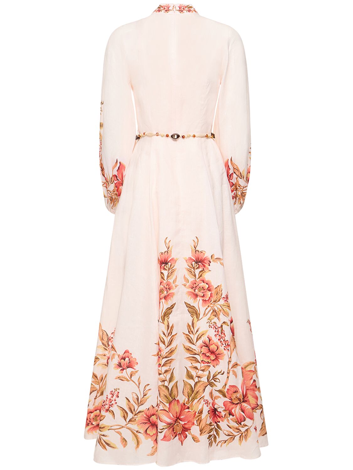 Shop Zimmermann Vacay Billow Printed Linen Long Dress In Multicolor