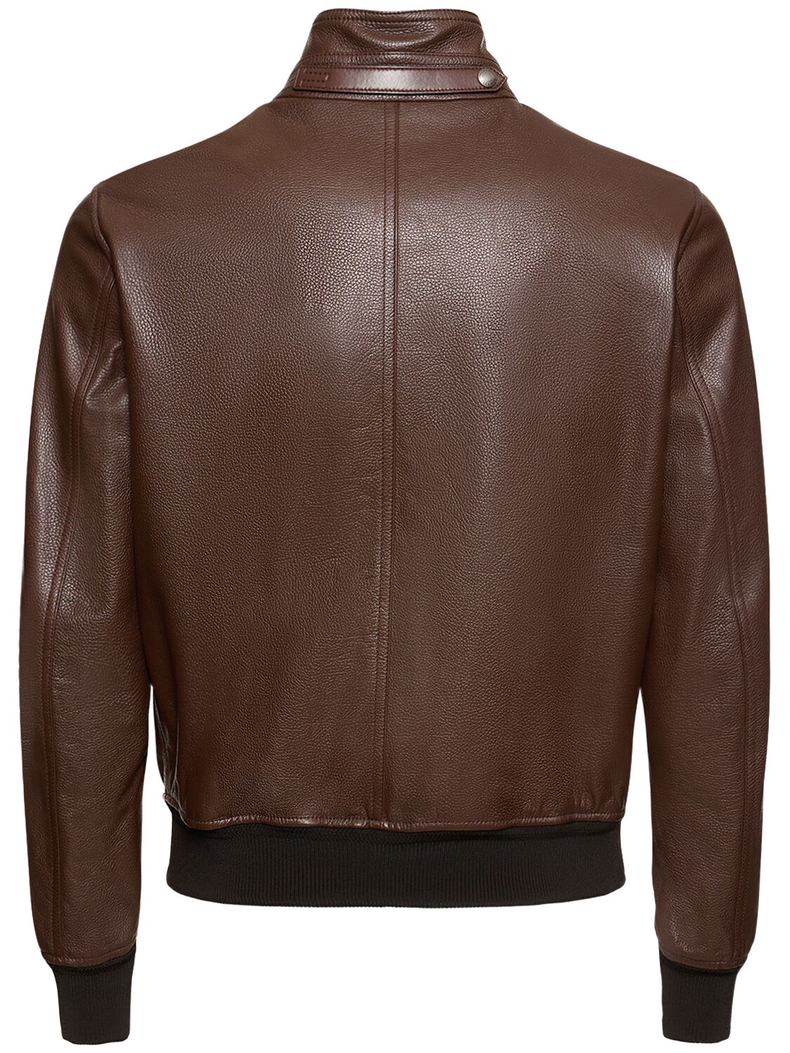 Shop Tom Ford Harrington Tumbled Grain Leather Jacket In Cognac