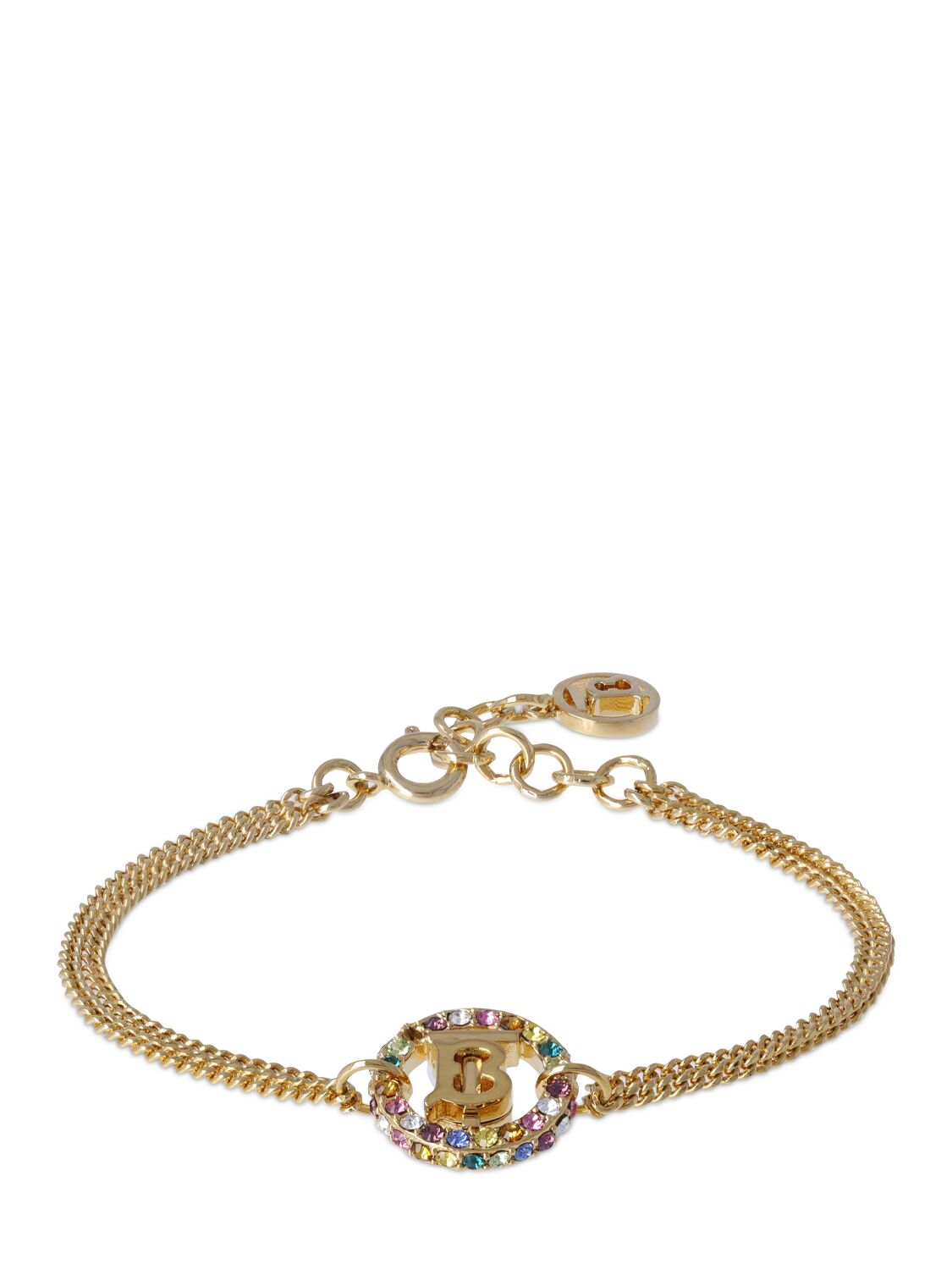 Burberry Tb Pavé Chain Bracelet In Gold,multi