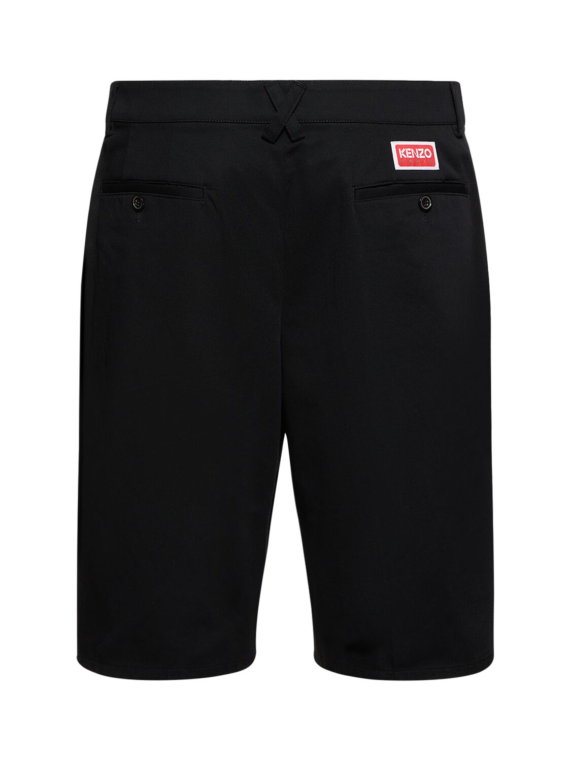 Shop Kenzo Logo Cotton Shorts In Black