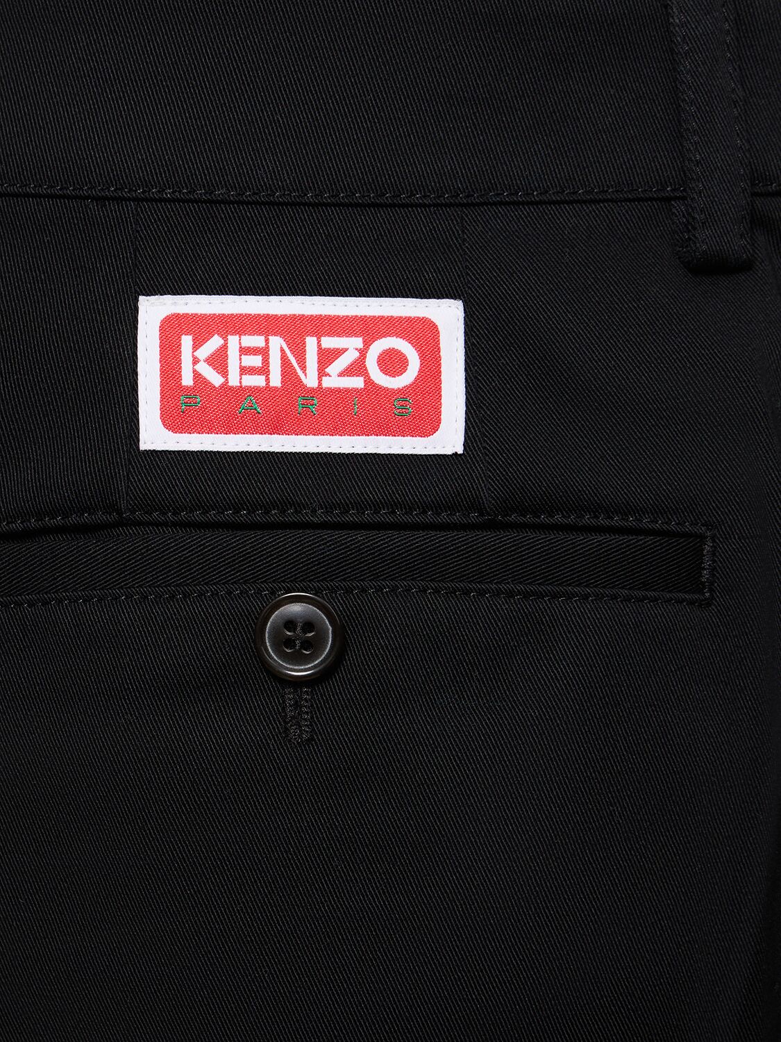 Shop Kenzo Logo Cotton Shorts In Black