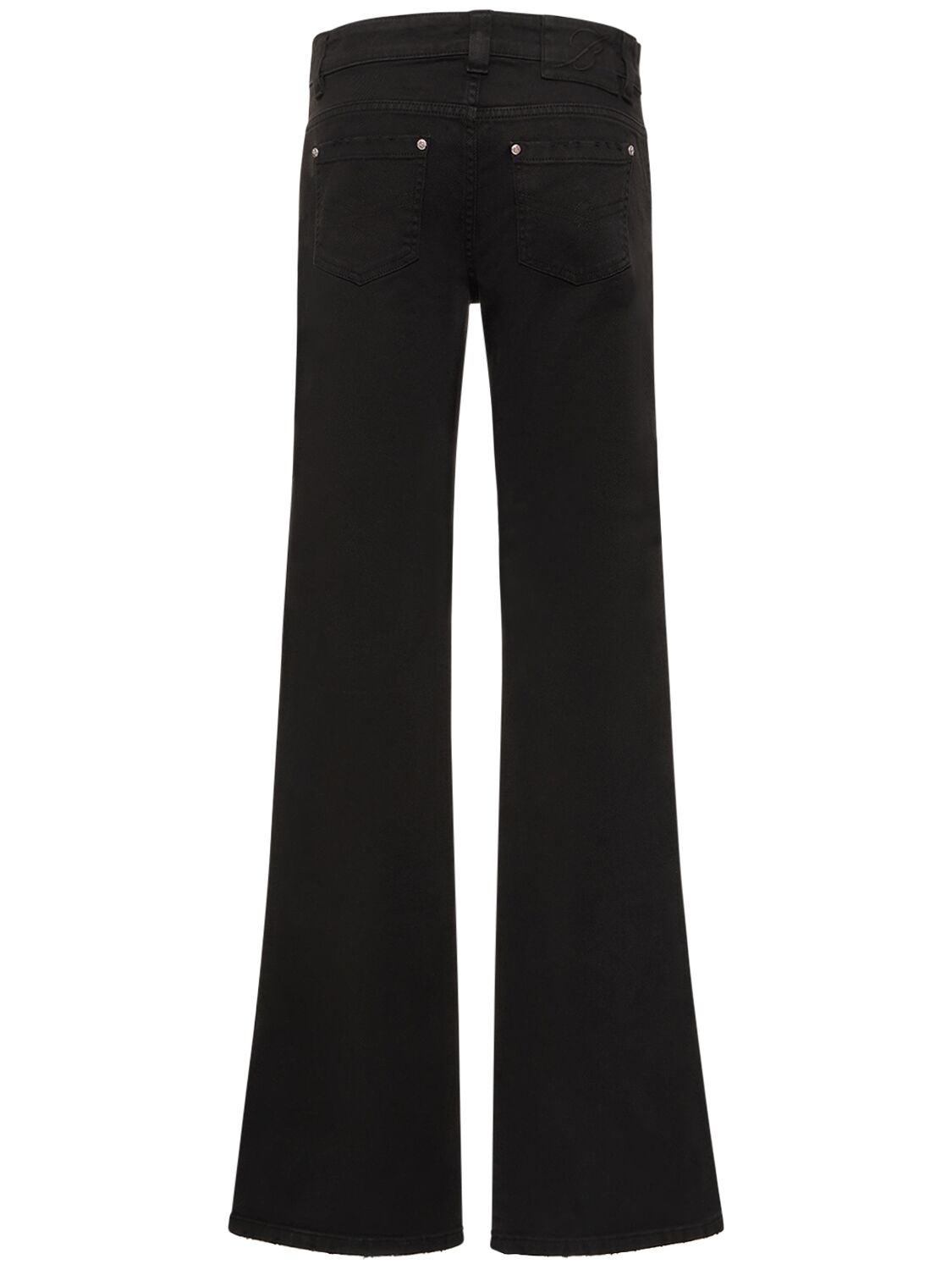 Shop Blumarine Denim Cargo Low Waist Straight Jeans In Black